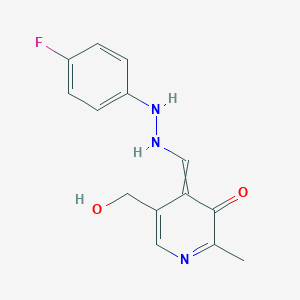 4-[[2-(4-Fluorophenyl)hydrazinyl]methylidene]-5-(hydroxymethyl)-2-methylpyridin-3-one