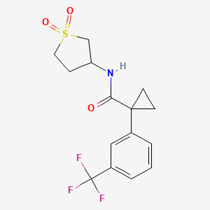 molecular formula C15H16F3NO3S B7441336 N-(1,1-dioxothiolan-3-yl)-1-[3-(trifluoromethyl)phenyl]cyclopropane-1-carboxamide 