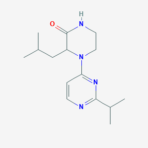 molecular formula C15H24N4O B7441518 3-(2-Methylpropyl)-4-(2-propan-2-ylpyrimidin-4-yl)piperazin-2-one 