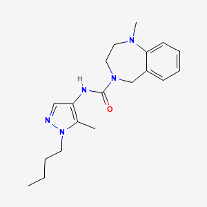 molecular formula C19H27N5O B7441911 N-(1-butyl-5-methylpyrazol-4-yl)-1-methyl-3,5-dihydro-2H-1,4-benzodiazepine-4-carboxamide 