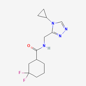 molecular formula C13H18F2N4O B7441991 N-[(4-cyclopropyl-1,2,4-triazol-3-yl)methyl]-3,3-difluorocyclohexane-1-carboxamide 