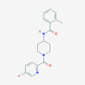 molecular formula C19H20FN3O2 B7442571 N-[1-(5-fluoropyridine-2-carbonyl)piperidin-4-yl]-2-methylbenzamide 
