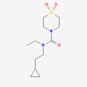 molecular formula C12H22N2O3S B7443256 N-(2-cyclopropylethyl)-N-ethyl-1,1-dioxo-1,4-thiazinane-4-carboxamide 