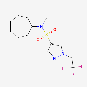 molecular formula C13H20F3N3O2S B7443544 N-cycloheptyl-N-methyl-1-(2,2,2-trifluoroethyl)pyrazole-4-sulfonamide 