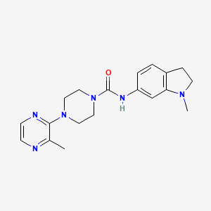 molecular formula C19H24N6O B7443678 N-(1-methyl-2,3-dihydroindol-6-yl)-4-(3-methylpyrazin-2-yl)piperazine-1-carboxamide 