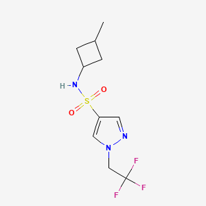 molecular formula C10H14F3N3O2S B7443714 N-(3-methylcyclobutyl)-1-(2,2,2-trifluoroethyl)pyrazole-4-sulfonamide 