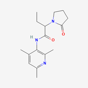 molecular formula C16H23N3O2 B7443878 2-(2-oxopyrrolidin-1-yl)-N-(2,4,6-trimethylpyridin-3-yl)butanamide 