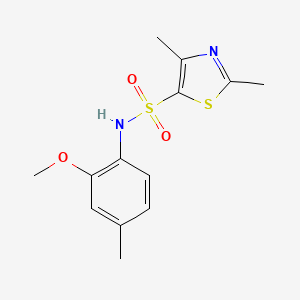molecular formula C13H16N2O3S2 B7444500 N-(2-methoxy-4-methylphenyl)-2,4-dimethyl-1,3-thiazole-5-sulfonamide 