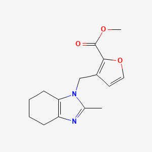 molecular formula C15H18N2O3 B7445257 Methyl 3-[(2-methyl-4,5,6,7-tetrahydrobenzimidazol-1-yl)methyl]furan-2-carboxylate 