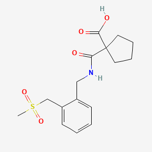 molecular formula C16H21NO5S B7445262 1-[[2-(Methylsulfonylmethyl)phenyl]methylcarbamoyl]cyclopentane-1-carboxylic acid 