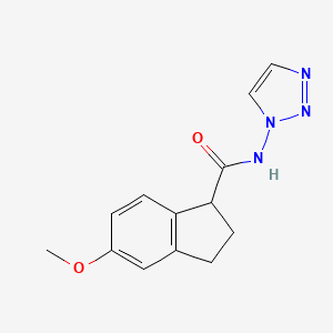 molecular formula C13H14N4O2 B7445472 5-methoxy-N-(triazol-1-yl)-2,3-dihydro-1H-indene-1-carboxamide 