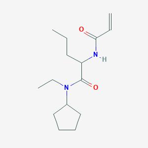 molecular formula C15H26N2O2 B7445628 N-cyclopentyl-N-ethyl-2-(prop-2-enamido)pentanamide 