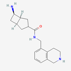molecular formula C18H25N3O B7445947 (1S,5S,6R)-6-amino-N-(1,2,3,4-tetrahydroisoquinolin-5-ylmethyl)bicyclo[3.2.0]heptane-3-carboxamide 