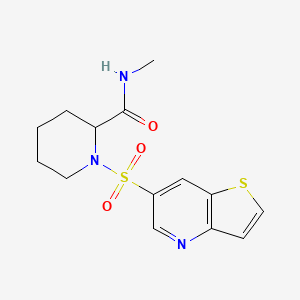 molecular formula C14H17N3O3S2 B7446207 N-methyl-1-thieno[3,2-b]pyridin-6-ylsulfonylpiperidine-2-carboxamide 