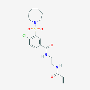 molecular formula C18H24ClN3O4S B7446464 N-(2-{[3-(azepane-1-sulfonyl)-4-chlorophenyl]formamido}ethyl)prop-2-enamide 