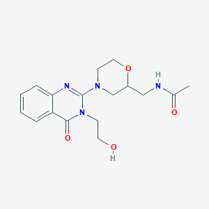 molecular formula C17H22N4O4 B7446886 N-[[4-[3-(2-hydroxyethyl)-4-oxoquinazolin-2-yl]morpholin-2-yl]methyl]acetamide 