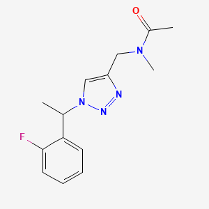 molecular formula C14H17FN4O B7446994 N-[[1-[1-(2-fluorophenyl)ethyl]triazol-4-yl]methyl]-N-methylacetamide 