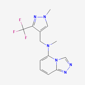 molecular formula C13H13F3N6 B7447033 N-methyl-N-[[1-methyl-3-(trifluoromethyl)pyrazol-4-yl]methyl]-[1,2,4]triazolo[4,3-a]pyridin-5-amine 