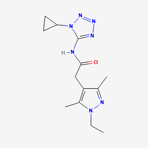 molecular formula C13H19N7O B7447040 N-(1-cyclopropyltetrazol-5-yl)-2-(1-ethyl-3,5-dimethylpyrazol-4-yl)acetamide 