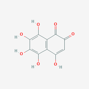molecular formula C10H6O7 B074471 2,3,5,6,8-Pentahydroxy-1,4-naphthoquinone CAS No. 1143-11-9