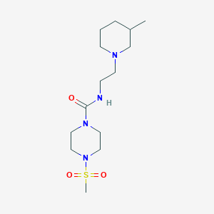 molecular formula C14H28N4O3S B7447120 N-[2-(3-methylpiperidin-1-yl)ethyl]-4-methylsulfonylpiperazine-1-carboxamide 