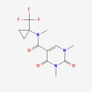 molecular formula C12H14F3N3O3 B7447305 N,1,3-trimethyl-2,4-dioxo-N-[1-(trifluoromethyl)cyclopropyl]pyrimidine-5-carboxamide 