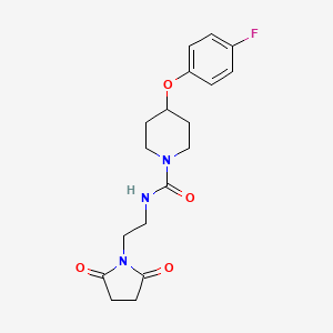 molecular formula C18H22FN3O4 B7447328 N-[2-(2,5-dioxopyrrolidin-1-yl)ethyl]-4-(4-fluorophenoxy)piperidine-1-carboxamide 
