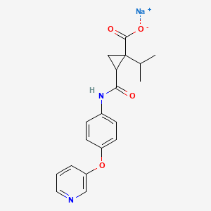 molecular formula C19H19N2NaO4 B7447333 Sodium;1-propan-2-yl-2-[(4-pyridin-3-yloxyphenyl)carbamoyl]cyclopropane-1-carboxylate 