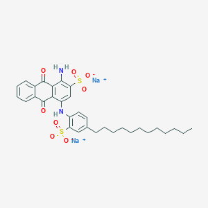 molecular formula C32H37N2Na2O8S2+ B074474 Disodium 1-amino-4-(4-dodecylsulphonatoanilino)-9,10-dihydro-9,10-dioxoanthracene-2-sulphonate CAS No. 1324-53-4