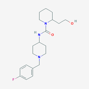 molecular formula C20H30FN3O2 B7447425 N-[1-[(4-fluorophenyl)methyl]piperidin-4-yl]-2-(2-hydroxyethyl)piperidine-1-carboxamide 