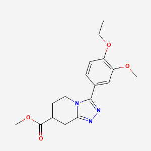molecular formula C17H21N3O4 B7447512 Methyl 3-(4-ethoxy-3-methoxyphenyl)-5,6,7,8-tetrahydro-[1,2,4]triazolo[4,3-a]pyridine-7-carboxylate 