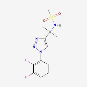 molecular formula C12H14F2N4O2S B7447635 N-[2-[1-(2,3-difluorophenyl)triazol-4-yl]propan-2-yl]methanesulfonamide 