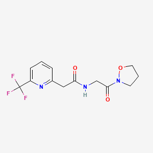 molecular formula C13H14F3N3O3 B7447730 N-[2-(1,2-oxazolidin-2-yl)-2-oxoethyl]-2-[6-(trifluoromethyl)pyridin-2-yl]acetamide 