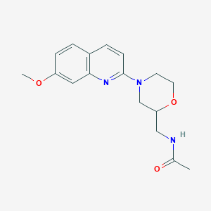 molecular formula C17H21N3O3 B7447975 N-[[4-(7-methoxyquinolin-2-yl)morpholin-2-yl]methyl]acetamide 