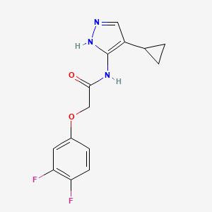 molecular formula C14H13F2N3O2 B7448034 N-(4-cyclopropyl-1H-pyrazol-5-yl)-2-(3,4-difluorophenoxy)acetamide 
