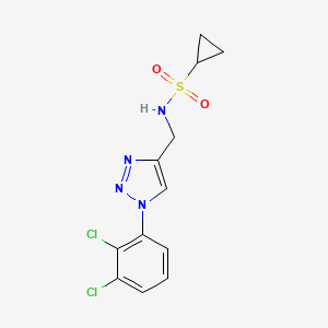 molecular formula C12H12Cl2N4O2S B7448096 N-[[1-(2,3-dichlorophenyl)triazol-4-yl]methyl]cyclopropanesulfonamide 