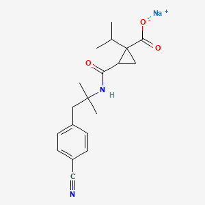 molecular formula C19H23N2NaO3 B7448438 Sodium;2-[[1-(4-cyanophenyl)-2-methylpropan-2-yl]carbamoyl]-1-propan-2-ylcyclopropane-1-carboxylate 