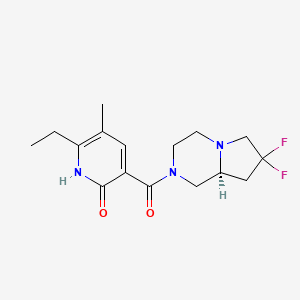 molecular formula C16H21F2N3O2 B7448602 3-[(8aS)-7,7-difluoro-1,3,4,6,8,8a-hexahydropyrrolo[1,2-a]pyrazine-2-carbonyl]-6-ethyl-5-methyl-1H-pyridin-2-one 