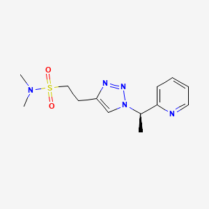 molecular formula C13H19N5O2S B7449008 N,N-dimethyl-2-[1-[(1R)-1-pyridin-2-ylethyl]triazol-4-yl]ethanesulfonamide 