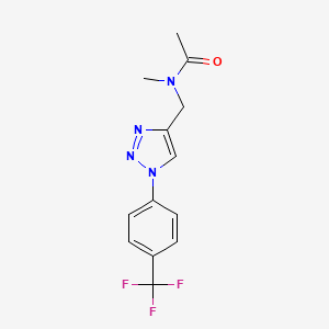molecular formula C13H13F3N4O B7449189 N-methyl-N-[[1-[4-(trifluoromethyl)phenyl]triazol-4-yl]methyl]acetamide 