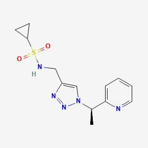 molecular formula C13H17N5O2S B7449205 N-[[1-[(1R)-1-pyridin-2-ylethyl]triazol-4-yl]methyl]cyclopropanesulfonamide 