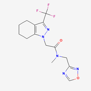 molecular formula C14H16F3N5O2 B7449238 N-methyl-N-(1,2,4-oxadiazol-3-ylmethyl)-2-[3-(trifluoromethyl)-4,5,6,7-tetrahydroindazol-1-yl]acetamide 