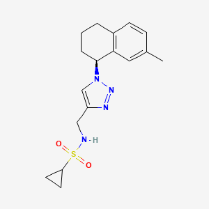 molecular formula C17H22N4O2S B7449241 N-[[1-[(1S)-7-methyl-1,2,3,4-tetrahydronaphthalen-1-yl]triazol-4-yl]methyl]cyclopropanesulfonamide 