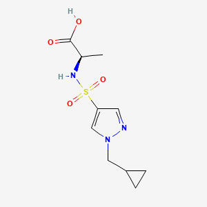 molecular formula C10H15N3O4S B7449245 (2R)-2-[[1-(cyclopropylmethyl)pyrazol-4-yl]sulfonylamino]propanoic acid 