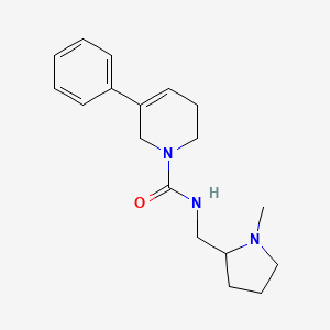 molecular formula C18H25N3O B7449283 N-[(1-methylpyrrolidin-2-yl)methyl]-5-phenyl-3,6-dihydro-2H-pyridine-1-carboxamide 