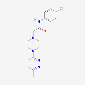 molecular formula C17H20ClN5O B7449407 N-(4-chlorophenyl)-2-[4-(6-methylpyridazin-3-yl)piperazin-1-yl]acetamide 