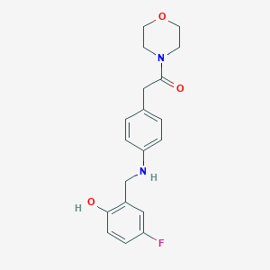 molecular formula C19H21FN2O3 B7449673 2-[4-[(5-Fluoro-2-hydroxyphenyl)methylamino]phenyl]-1-morpholin-4-ylethanone 
