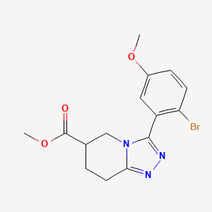molecular formula C15H16BrN3O3 B7450138 Methyl 3-(2-bromo-5-methoxyphenyl)-5,6,7,8-tetrahydro-[1,2,4]triazolo[4,3-a]pyridine-6-carboxylate 