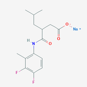 molecular formula C15H18F2NNaO3 B7450210 Sodium;3-[(3,4-difluoro-2-methylphenyl)carbamoyl]-5-methylhexanoate 