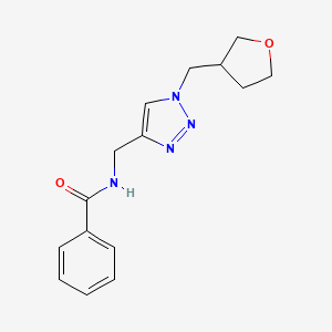 molecular formula C15H18N4O2 B7450222 N-[[1-(oxolan-3-ylmethyl)triazol-4-yl]methyl]benzamide 